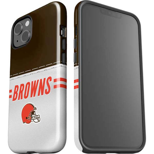 NFL Cleveland Browns White Striped iPhone 15 Impact Case